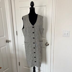 Coldwater Creek Gray Tweed Blazer Dress With Pockets.